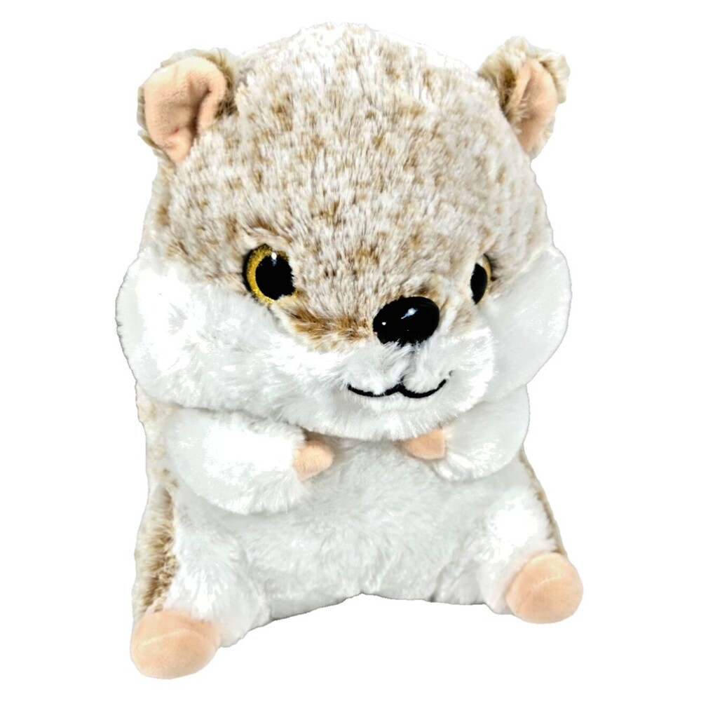 Nanco Plush Hamster Stuffed Animal 10" Brown with Frosted tips Gold Glitter Eyes